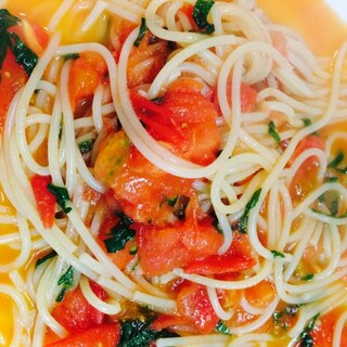 簡単☆フレッシュトマトと大葉のスパゲティ